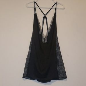 Victoria Secret Lingerie Black Satin and Lace